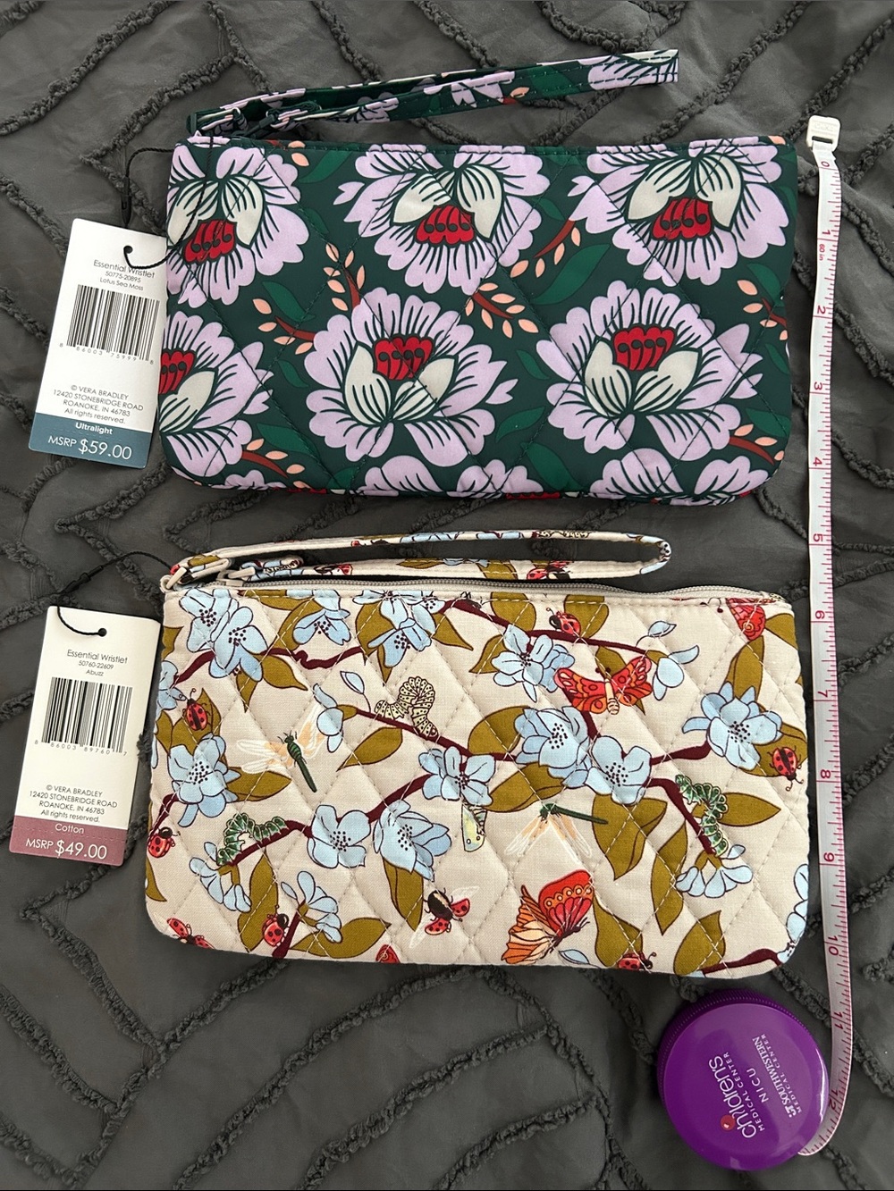 Vera Bradley Floral Wristlet Set - Green, Pink & Cream